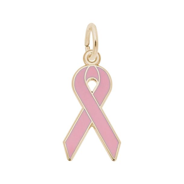 Pink ribbon charm cheap