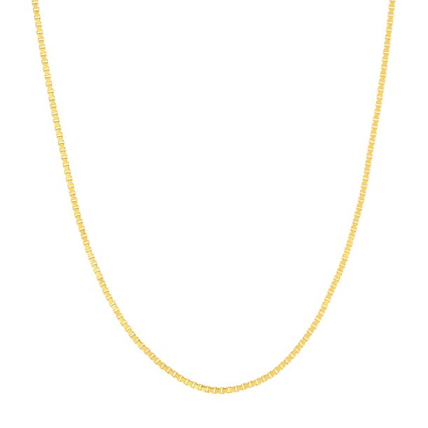 Yellow Gold Solid Box Chain Necklace | .55mm | 18 Inches | REEDS Jewelers