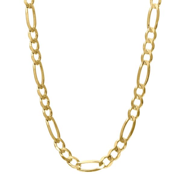 Yellow Gold Solid Figaro Chain Necklace 4.5mm REEDS Jewelers