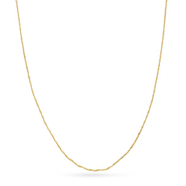 Yellow Gold Solid Singapore Chain Necklace | 1.15mm | REEDS Jewelers