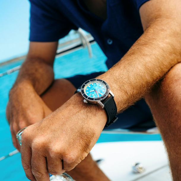 Zodiac Super Sea Wolf 53 Compression Diver Automatic Blue Dial Black Rubber Watch 40mm ZO9275 REEDS Jewelers