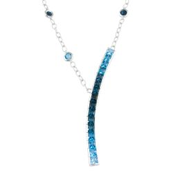 BELLARRI London Blue Topaz and Swiss Blue Topaz White Gold Necklace | Eternal Love