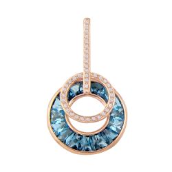 BELLARRI London Blue Topaz, Swiss Blue Topaz, and 1/4ctw Diamond Rose Gold Enhancer | Poetry in Motion