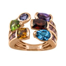 BELLARRI Multi Gemstone Rose Gold Ring | Capri Nouveau