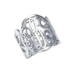 Alison and Ivy Classic Monogram Cuff Ring 18mm