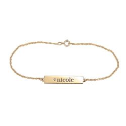 Alison and Ivy Diamond Accent Bar Name Bracelet 6x32mm