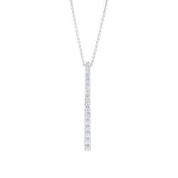 Diamond Vertical Bar Pendant Necklace 1/15ctw