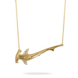 Doves by Doron Paloma 3/8ctw Diamond Hammerhead Shark Yellow Gold Necklace | Tropics