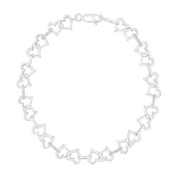 Hallmark Diamonds Interlocking Heart Link Bracelet 1/10ctw