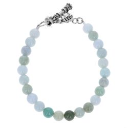 King Baby Burma Jade and Sterling Silver Toggle Clasp Beaded Bracelet | 8mm