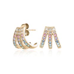 Olivia Burton Rainbow Crystal Claw Gold-Tone Earrings