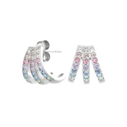 Olivia Burton Rainbow Crystal Claw Silver-Tone Earrings