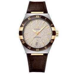 OMEGA Constellation Co-Axial Master Chronometer Steel and Yellow Gold Leather Strap Watch | Grey Dial | 41mm | O13123412106002