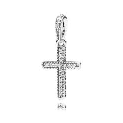 Pandora Classic Cross Pendant, Clear Cubic Zirconia