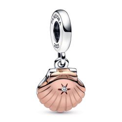 Pandora Club 2023 Sea Shell & Treated Freshwater Cultured Pearl Dangle Charm | Rose Gold-Plated
