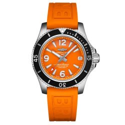 Previously Owned Breitling Superocean Automatic 36 Orange Dial Orange Strap Watch | 36mm | A17316D7101S1