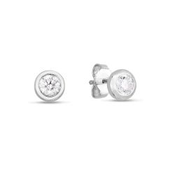 Roberto Coin 1/2ctw Classic Diamond White Gold Bezel Stud Earrings