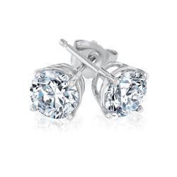 1 3/8ctw Round Diamond Solitaire White Gold Stud Earrings