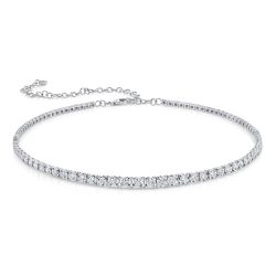 Shy Creation Diamond Tennis Necklace 4 3/8ctw