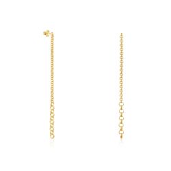 TOUS Calin Yellow Gold-Plated Extra-Long Rings Drop Earrings