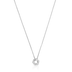 TOUS Twisted Sterling Silver Donut Pendant Necklace