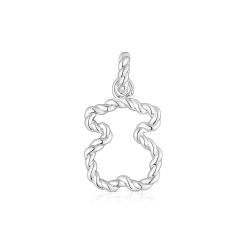 TOUS Twisted Sterling Silver X-Large Bear Silhouette Pendant