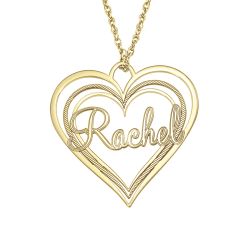 Alison and Ivy Triple Heart Name Pendant 30x32mm