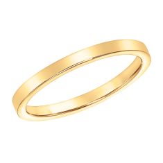 14k Yellow Gold 2mm Flat Profile Wedding Band