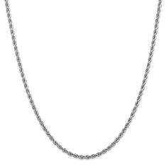 14k White Gold 2.75mm Diamond-Cut Rope Chain Necklace 1