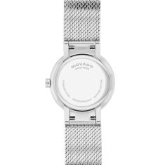 Movado Museum Velura Lab Grown Diamond Silver Dial Stainless Steel Mesh Bracelet Watch 25mm - 0607933