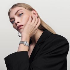 Movado Museum Velura Lab Grown Diamond Silver Dial Stainless Steel Mesh Bracelet Watch 25mm - 0607933