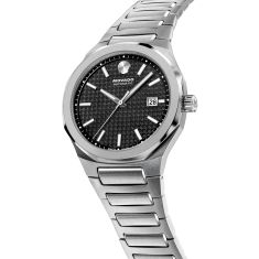 Movado Centurion Automatic Black Dial Stainless Steel Bracelet Watch 40mm - 0607967