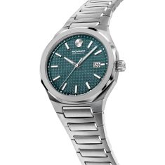 Movado Centurion Automatic Teal Dial Stainless Steel Bracelet Watch 40mm - 0607968