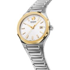 Movado Centurion Automatic White Dial Stainless Steel Bracelet Watch 40mm - 0607970