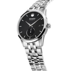 Movado Museum Taga Automatic Black Dial Stainless Steel Watch 40mm - 0608073