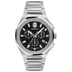 Movado Centurion Chronograph Black Dial Stainless Steel Watch 40mm - 0608109 Movado Centurion Chronograph Black Dial Stainless Steel Watch 40mm - 0608109