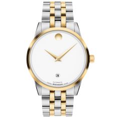 Movado Museum Classic Automatic White Dial Two-Tone Stainless Steel Watch 40mm - 0608129 Movado Museum Classic Automatic White Dial Two-Tone Stainless Steel Watch 40mm - 0608129