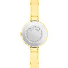 Movado Moda Black Dial Gold-Tone Bangle Bracelet Watch 24mm - 0608013