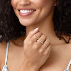 1/10ctw Diamond Curved Yellow Gold Wedding Band - Embrace Collection