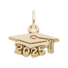 14k Yellow Gold Graduation Cap 2025 Flat Charm