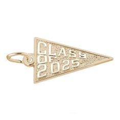 10k Yellow Gold Class of 2025 Graduation Flag Flat Charm