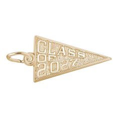 14k Yellow Gold Class of 2027 Graduation Flag Flat Charm