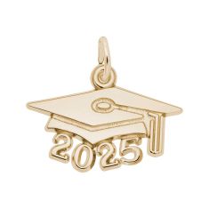 10k Yellow Gold Large Graduation Cap 2025 Flat Charm