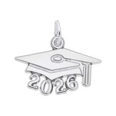 Sterling Silver Graduation Cap 2026 Large Flat Charm Sterling Silver Graduation Cap 2026 Large Flat Charm