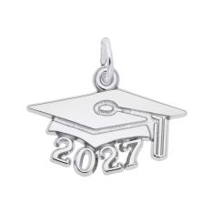 Sterling Silver Graduation Cap 2027 Large Flat Charm Sterling Silver Graduation Cap 2027 Large Flat Charm