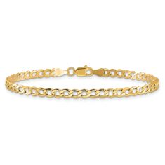 10k Yellow Gold 3.35mm Curb Link Chain Bracelet