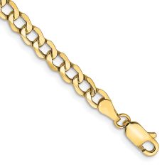 10k Yellow Gold 4.3mm Curb Link Chain Bracelet