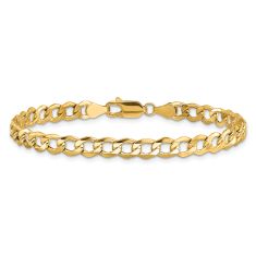 10k Yellow Gold 5.25mm Curb Link Chain Bracelet
