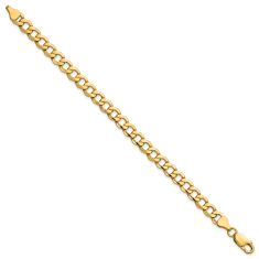10k Yellow Gold 6.5mm Curb Link Chain Bracelet