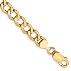 10k Yellow Gold 6.5mm Curb Link Chain Bracelet